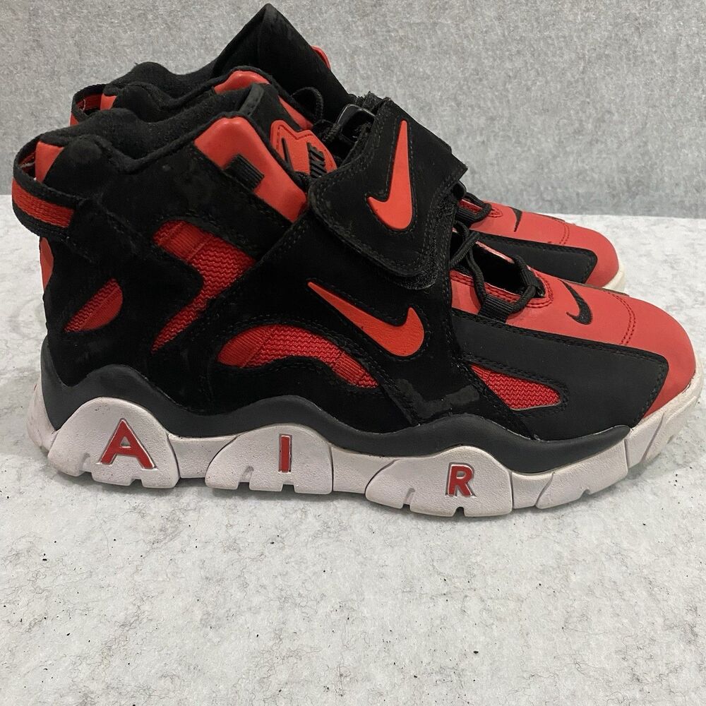 Nike Air Barrage Mid Black Red White Mens Size 10 Sneakers Basketball Shoes - Picture 5 of 12